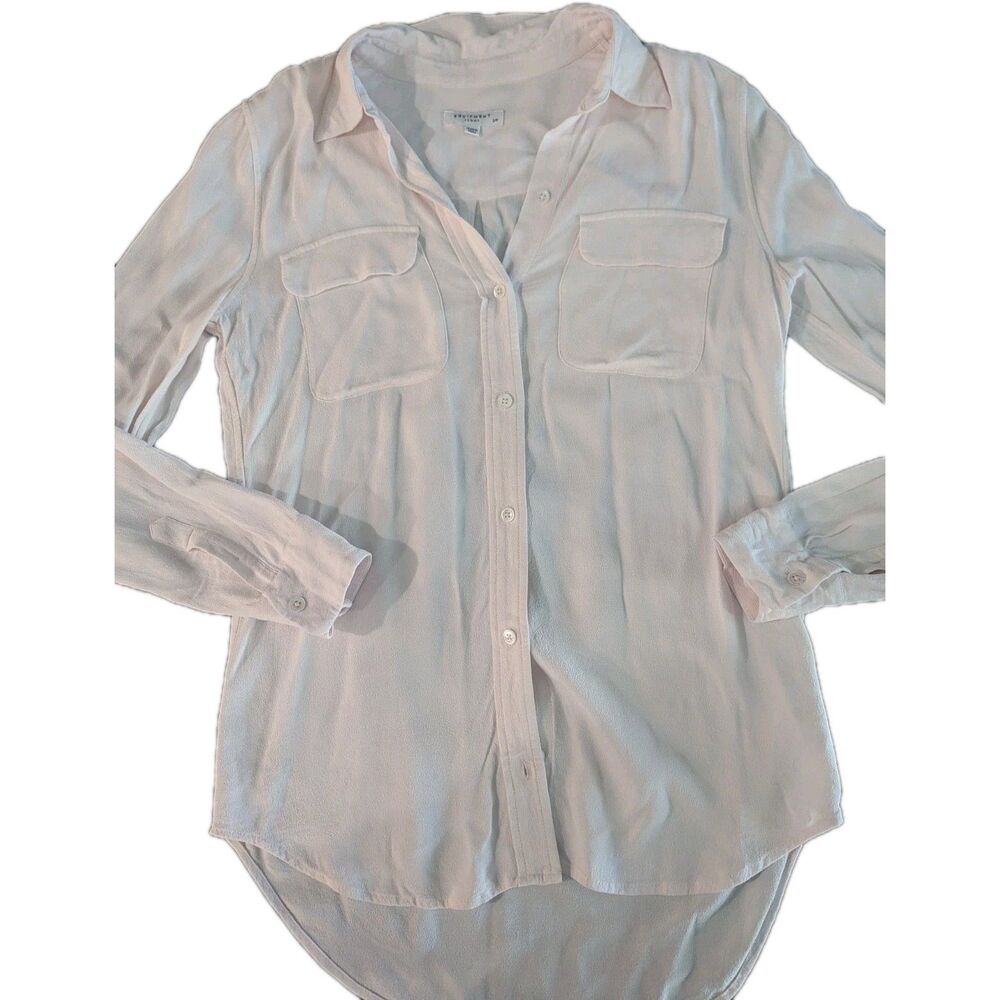 Equipment Femme Women's Light Pink Button Down Blouse Top Plus Size Small